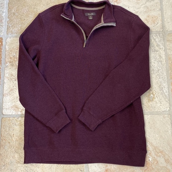 Tasso Elba Men’s XL 1/4 Zip Pullover Italian Cotton Preppy Casual Rugby quality - Picture 2 of 8